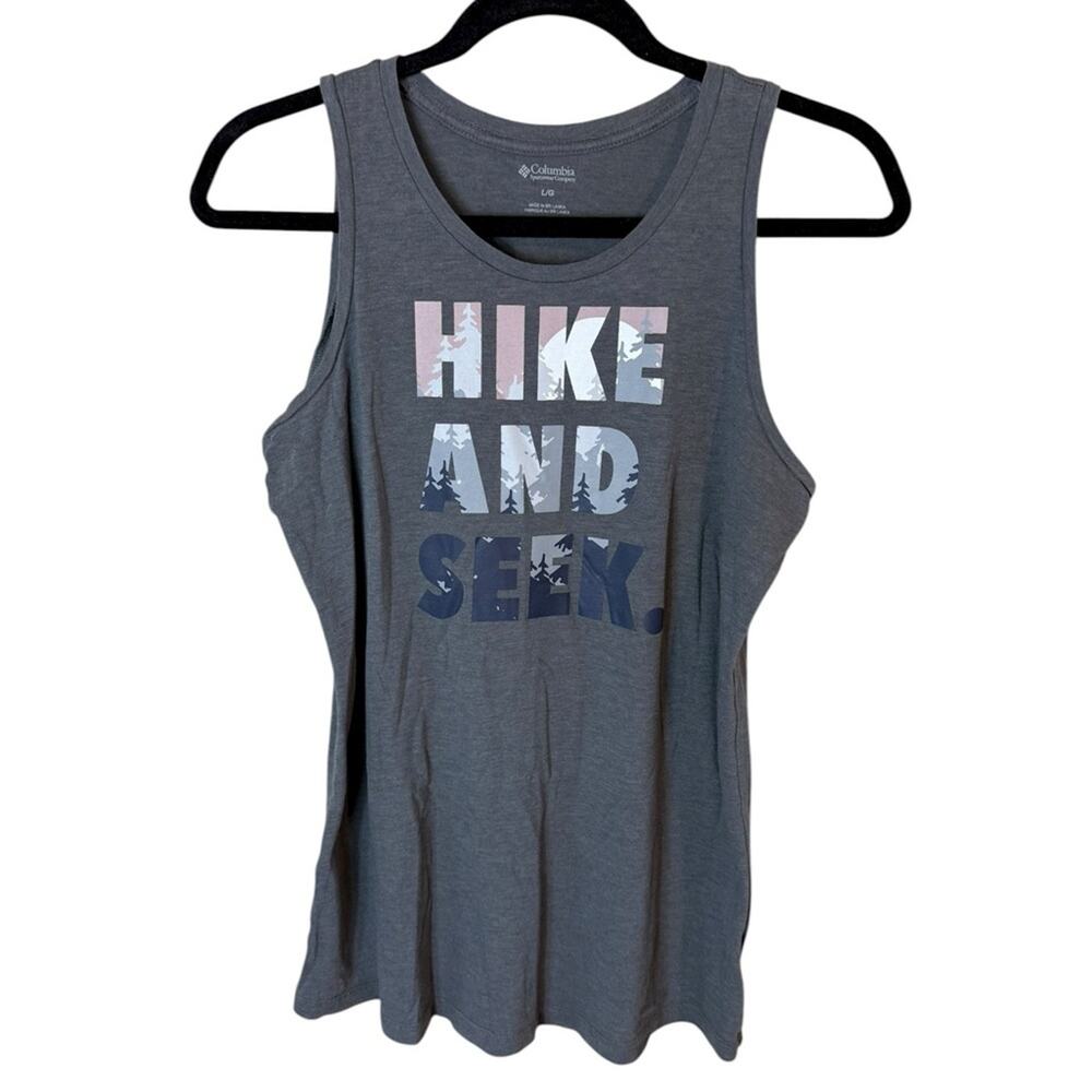 Columbia Women's Sz Large Daisy Days Graphic Tank in Gray Hide and Seek
